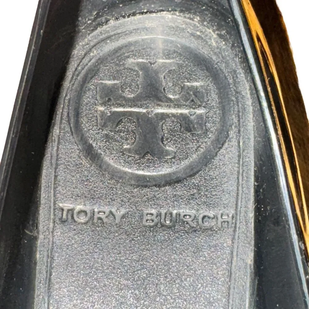 Tory Burch Reva Travel Ballet Flats Women's Size 7 Navy Blue Jelly Slip On Shoes
